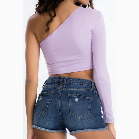 Cutout One-Shoulder Top - Picture 6 of 9